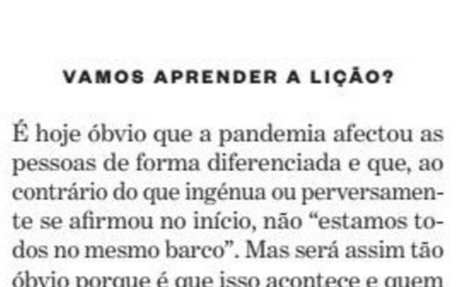 Vamos aprender a lição?